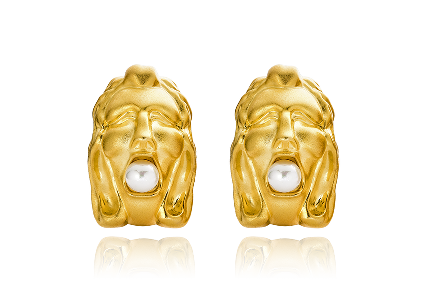 Screaming Grotesque Clip-On Earrings