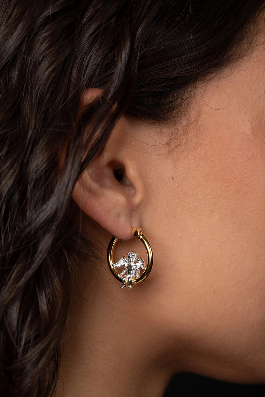 Cherub Hoop Earrings