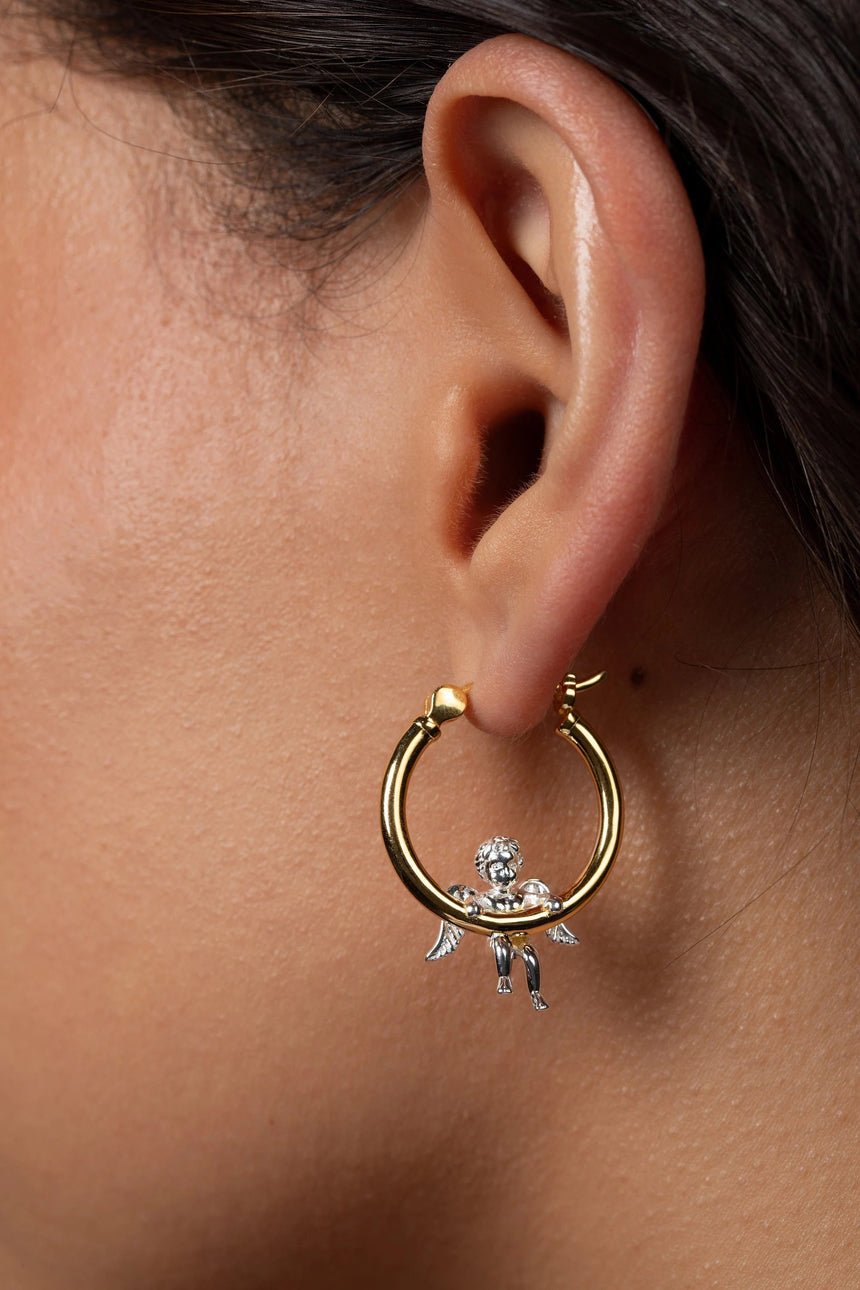 Cherub Hoop Earrings