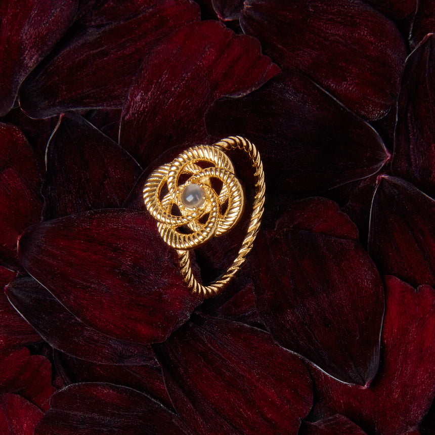 Moonstone Love Knot Ring