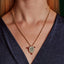 Heart Scrimshaw on Human Skull Bone Pendant in Solid 14kt Gold