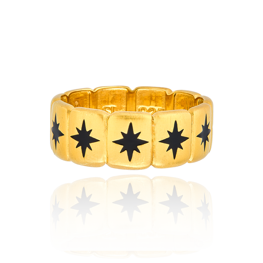 Victorian Star Mourning Ring