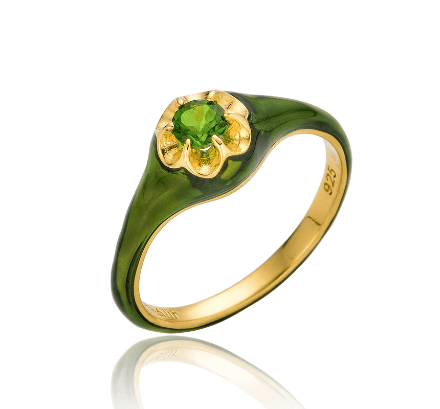 Emerald Petite Parlor Ring