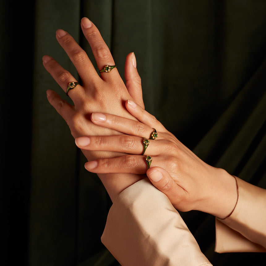 Emerald Petite Parlor Ring