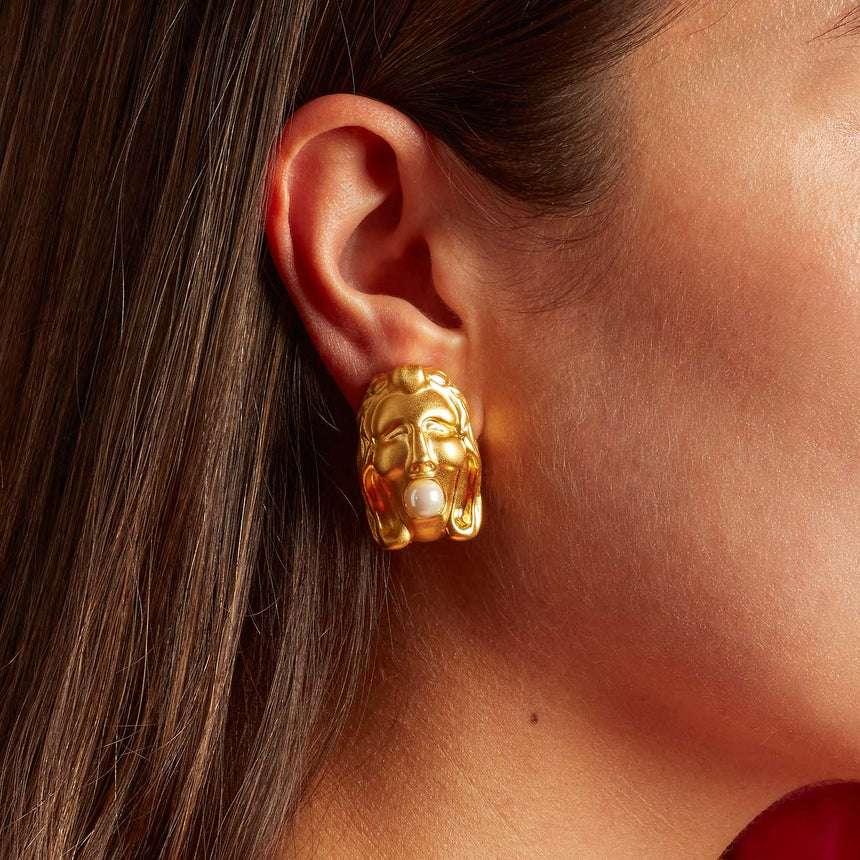 Screaming Grotesque Clip-On Earrings