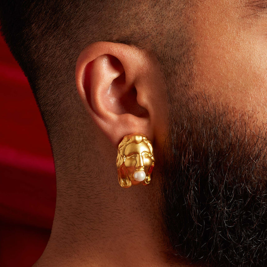 Screaming Grotesque Clip-On Earrings