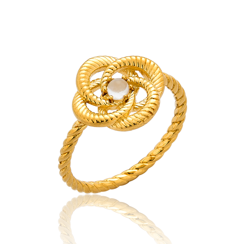Moonstone Love Knot Ring