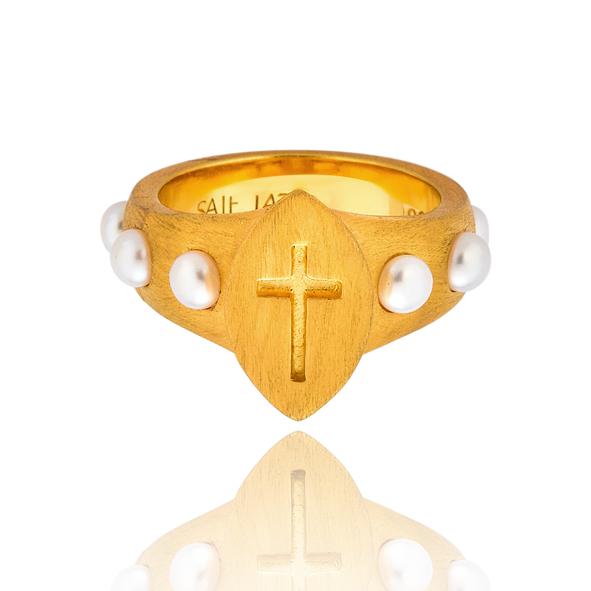 Rosary Pearl Ring