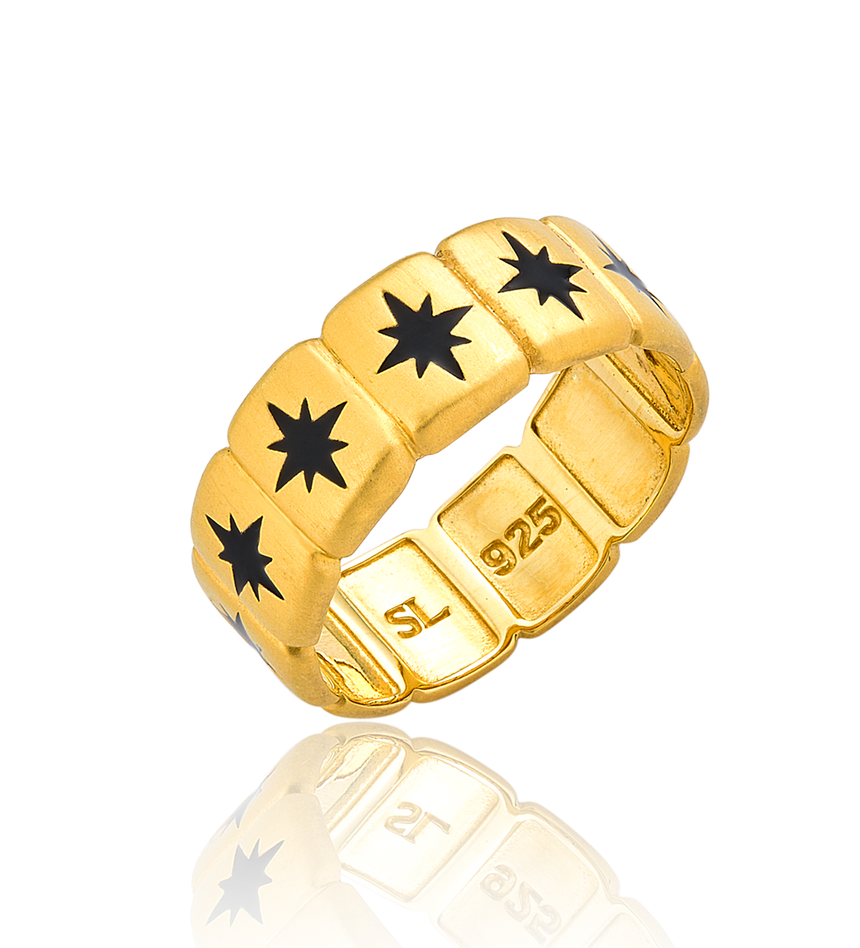 Victorian Star Mourning Ring