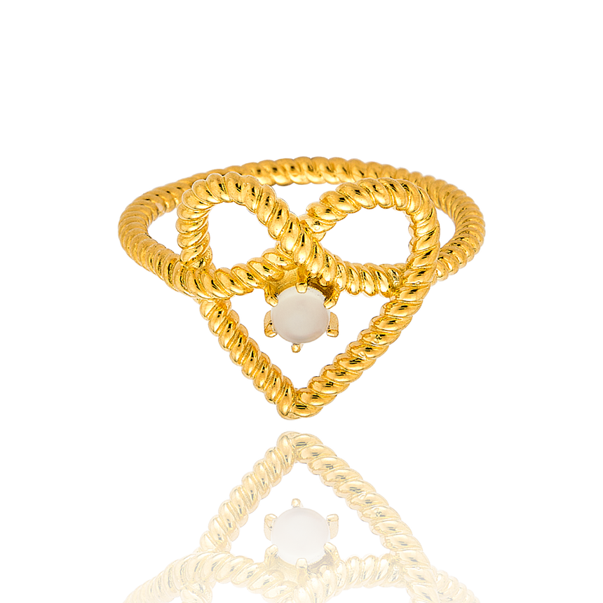 Heart Knot Moonstone Ring