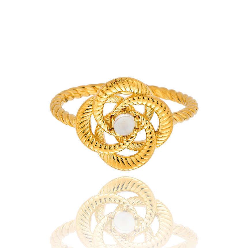 Moonstone Love Knot Ring