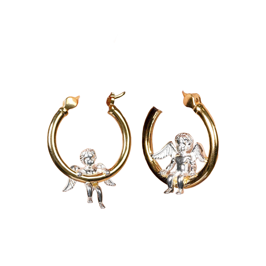 Cherub hoop earrings discount