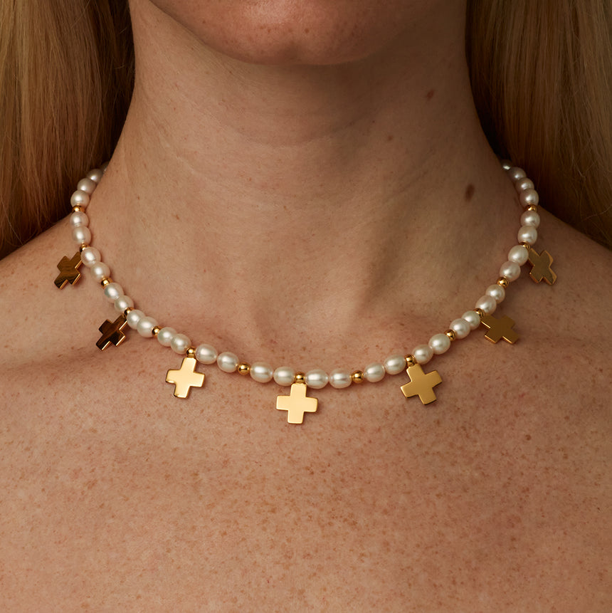 Necklace AMEN Rosary Choker Crystals Blue CROBBL3 Necklace Silver | eBay
