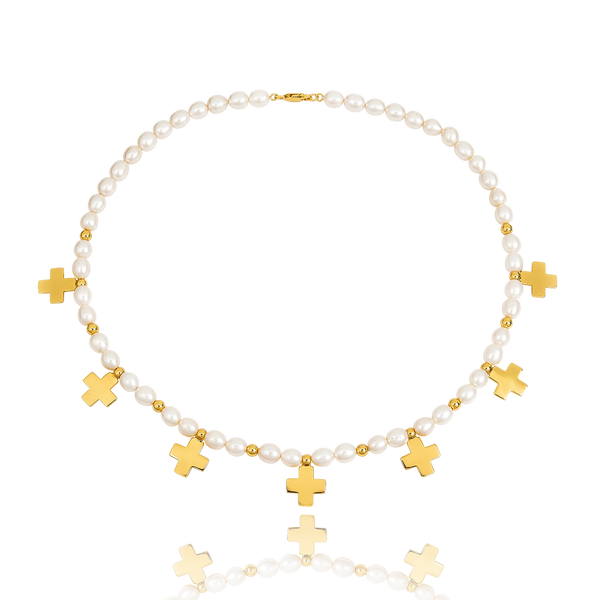 Medallion Necklace, Silver/22 K Gold plated Natural Pyrite Rosary Meda – A  Girls Gems